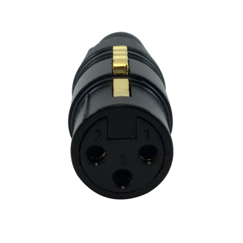 XLR Female Solder Connector - Black, Gold Plated (FN-CN-XLRF-NBK)