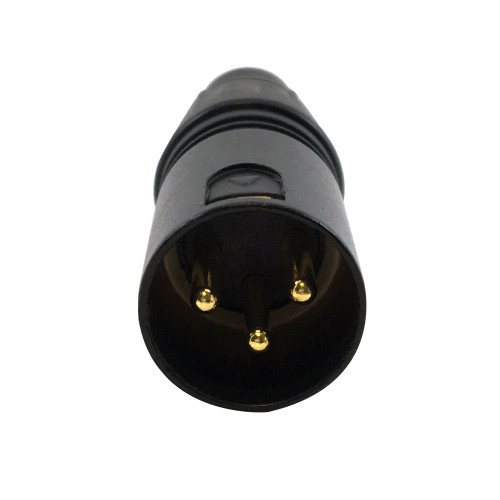 XLR Male Solder Connector - Black, Gold Plated (FN-CN-XLRM-NBK)