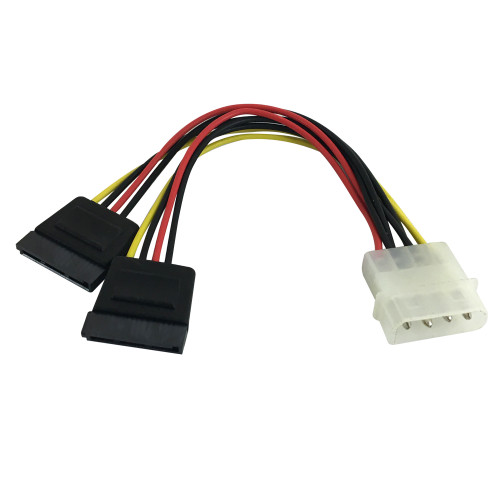 6 inch 4 pin Power to 2x 15-pin SATA Power Cable (FN-SA-911-06)