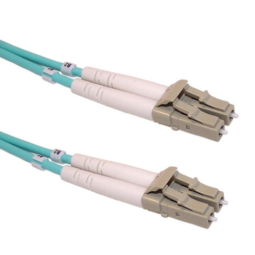 15ft 05m Multimode Duplex LCLC 50 micron OM3 Aqua 10gig Fiber Cable - 2mm Jacket FN-FO-408B-015