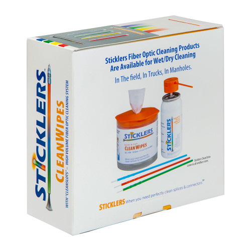 Sticklers® Cleanwipes - 800 Wipes per Box, Cleans up to 3200 End Faces (FN-FO-MCC-WCS800)