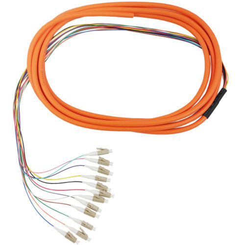 3m LCPC 12-fiber Multimode 625µ OM1 Jacketed Pigtail 19inch 900um fan-out OFNR FN-FO-PT508-10J-12F