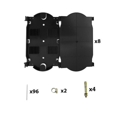 Indoor Wall Mounted Fiber Optic Distribution Box 48 Couplers Maximum - Black FN-PP-F1503-BK