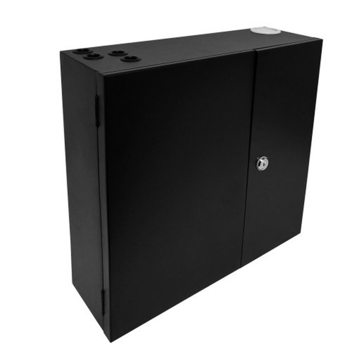 Indoor Wall Mounted Fiber Optic Distribution Box 48 Couplers Maximum - Black FN-PP-F1503-BK
