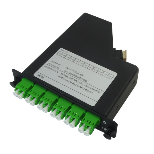 12-Fiber Singlemode LGX Style Cassette MPO Male to 6x LC/APC Duplex - Black (FN-PP-FC1015A-BK)
