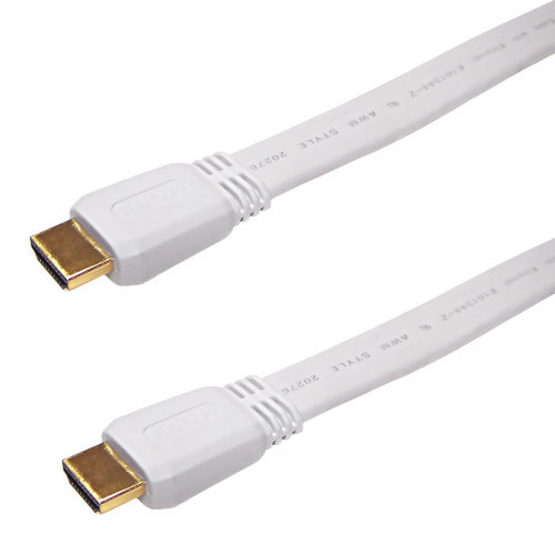 6ft HDMI High Speed wEthernet 4K2K 60Hz flat cable FT4  - White FN-HDMI-140F-06WH