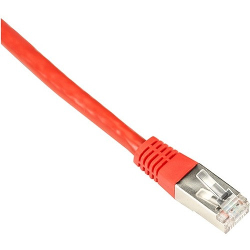Black Box Cat6 250-MHz Shielded, Stranded Cable SSTP (PIMF), PVC, Red, 2-ft. (0.6-m) - 2 ft Category 6 Network Cable for Network - 1 x (Fleet Network)