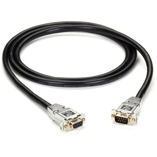 Black Box RS-232 Shielded Cable W Metal Hoods DB9MF 5Ft Black - 5 ft Serial Data Transfer Cable for Monitor Printer - First End 1 EDN12BLK-0005-MF