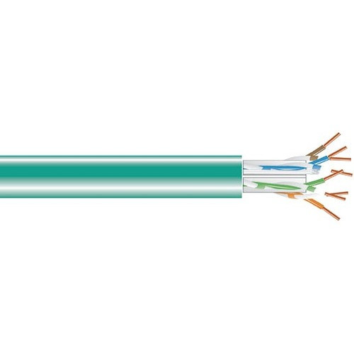 Black Box GigaTrue CAT6A 650-MHz Bulk Cable - Plenum, Solid, Green, 1000 ft - 1000 ft Category 6a Network Cable for Network Device, - (Fleet Network)