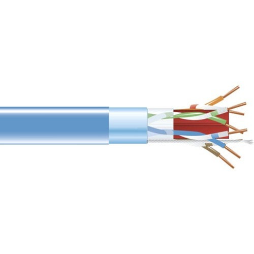 Black Box Category 6a Network Cable - 1000 ft Category 6a Network Cable for Network Device - Bare Wire - Bare Wire - Shielding - Blue (Fleet Network)