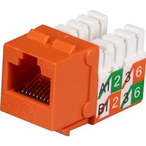 Black Box GigaBase2 CAT5e Jack, Universal Wiring, Orange, Single-Pack - 1 Pack - 1 x RJ-45 Female - Tin - Orange (Fleet Network)