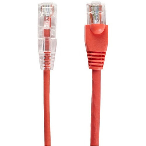 Black Box Slim-Net Cat6a UTP Patch Network Cable - 3 ft Network Cable for Network Device - First End 1 x RJ-45 Male Network - Second C6APC28-RD-03