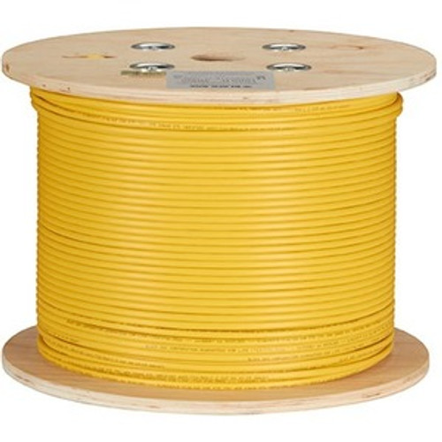 Black Box GigaTrue CAT6A 650-MHz Bulk Cable - Plenum, Solid, Yellow, 1000 ft. - 1000 ft Category 6a Network Cable for Network Device, (Fleet Network)