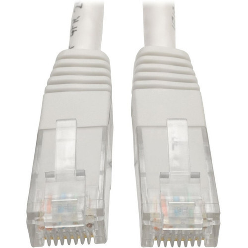 Tripp Lite Cat6 Gigabit Molded Patch Cable RJ45 MM White 15 ft - 15 ft Category 6 Network Cable for Network Device Router - 1 x N200-015-WH