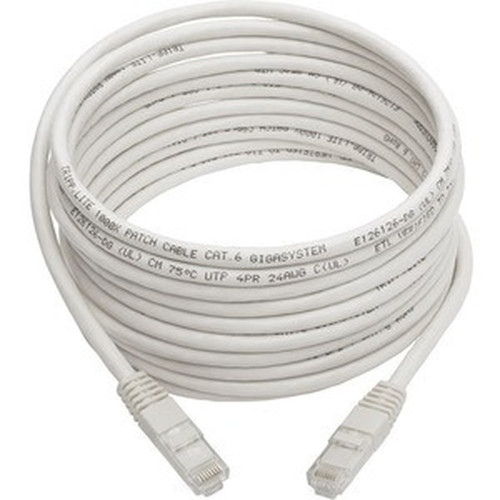 Tripp Lite Cat6 Gigabit Molded Patch Cable RJ45 MM White 15 ft - 15 ft Category 6 Network Cable for Network Device Router - 1 x N200-015-WH