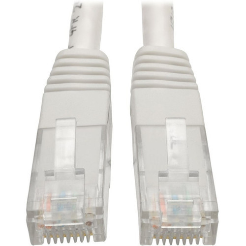 Tripp Lite Cat6 Gigabit Molded Patch Cable RJ45 MM White 15 ft - 15 ft Category 6 Network Cable for Network Device Router - 1 x N200-015-WH