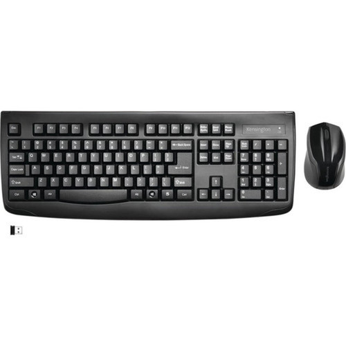 Kensington Keyboard for Life Wireless Desktop Set - USB Wireless RF Black - USB Wireless RF Optical - 1200 dpi - Scroll Wheel - QWERTY K75231US