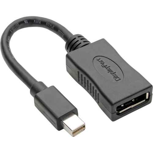 Keyspan Mini DisplayPort to DisplayPort Adapter-4K x 2K @ 60 Hz, Keyspan, Black, 6 in. - 6" DisplayPort/Mini DisplayPort A/V Cable for (Fleet Network)