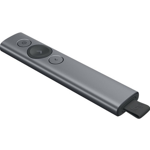 Logitech Spotlight Presentation Remote - Gyroscopic - Wireless - BluetoothRadio Frequency - Slate - USB - 3 Buttons 910-005216