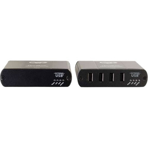 C2G 4-Port USB 2.0 over Cat5 Extender - 2 x Network (RJ-45) - 5 x USB - 328 ft (99974.40 mm) Extended Range - Black (Fleet Network)