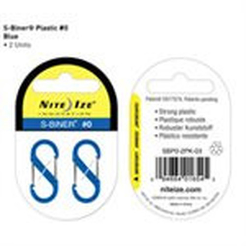 S-BINER PLASTIC SIZE 0 - 2 PACK BLUE SBP0-2PK-03