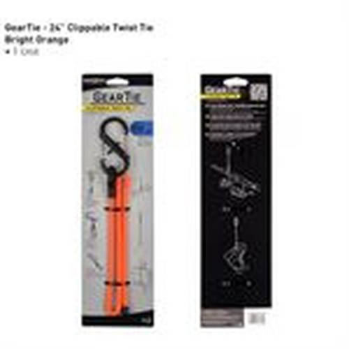 NITE IZE GEAR TIE CLIPPABLE TWIST TIE 24 - BLAZE ORANGE GLC24-31-R3