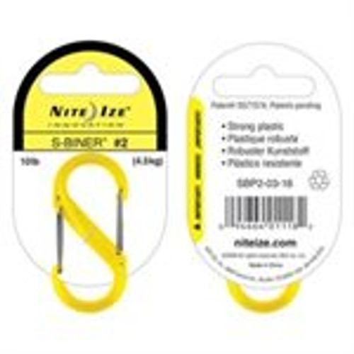 S-BINER PLASTIC SIZE #2 - YELLOW PKG (SBP2-03-16)