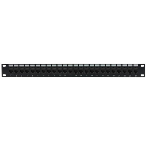 24-Port CAT6 Patch Panel 19 Rackmount 1U - Pass-Through FN-PP-24C6-PT
