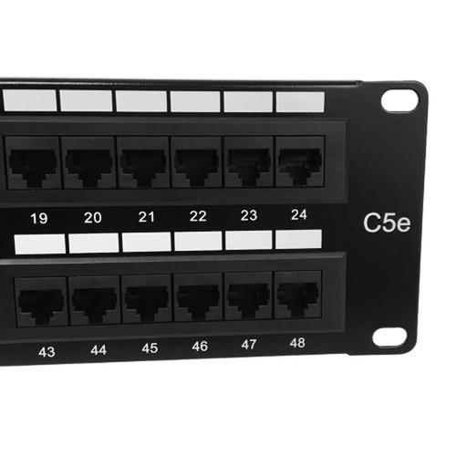 48-Port CAT5e Patch Panel 19 Rackmount 2U -  110 Punch-Down FN-PP-48C5E-110