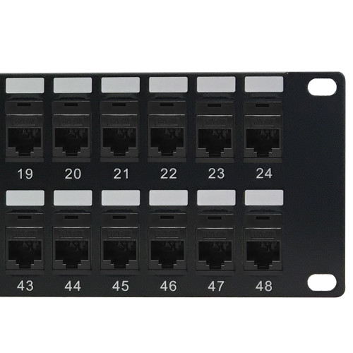 48-Port CAT6 Patch Panel, 19" Rackmount 2U - Pass-Through (FN-PP-48C6-PT)