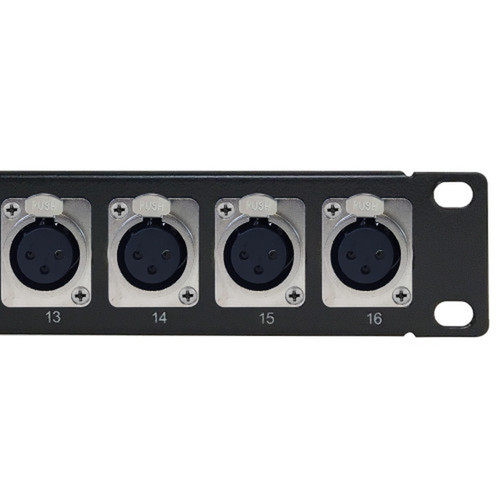 16-Port XLR Female Patch Panel 19 inch rackmount 1U FN-PP-XLR-16F
