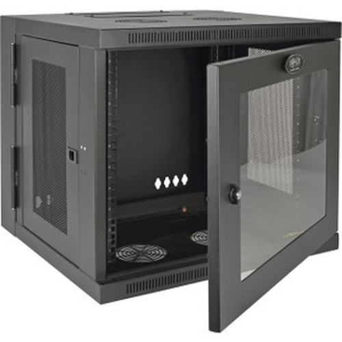 Tripp Lite SmartRack SRW10USG Rack Cabinet - For LAN Switch - 10U Rack Height - Wall Mountable - Black - Plexiglass - 9072 kg Maximum SRW10USG