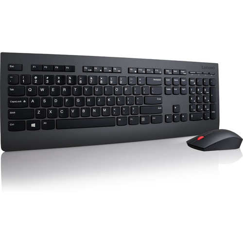Lenovo Professional Wireless Keyboard and Mouse Combo - US English - USB Wireless RF English (US) - USB Wireless RF Laser - 1600 dpi - (Fleet Network)
