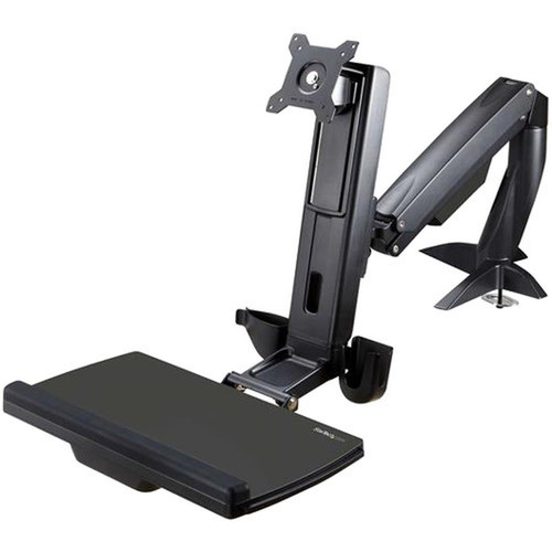 StarTechcom Sit Stand Monitor Arm - Monitor Arm Desk Mount - Sit Stand Workstation - for up to 24in Monitors - VESA Mount - Height - ARMSTSCP1