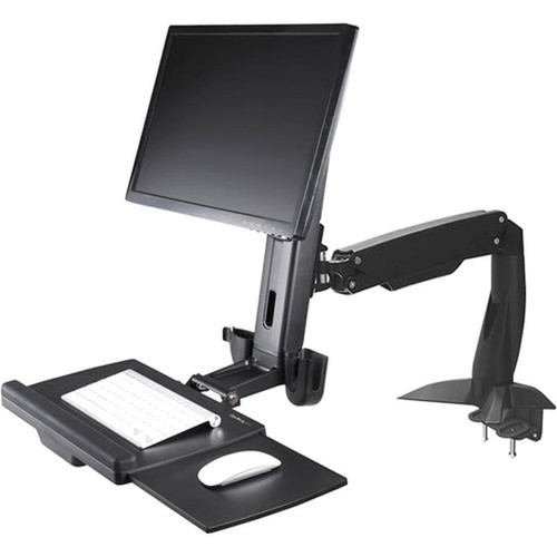 StarTechcom Sit Stand Monitor Arm - Monitor Arm Desk Mount - Sit Stand Workstation - for up to 24in Monitors - VESA Mount - Height - ARMSTSCP1