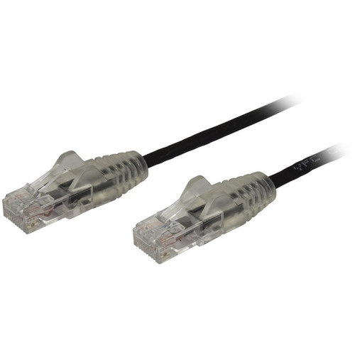 StarTechcom 1 ft CAT6 Cable - Slim CAT6 Patch Cord - Black- Snagless RJ45 Connectors - Gigabit Ethernet Cable - 28 AWG - LSZH - Slim N6PAT1BKS