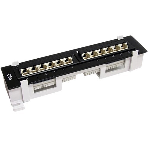 StarTech.com 1U 12 Port Wall Mount Cat5e 110 Patch Panel - 45 Degree - 12 x RJ-45 (Fleet Network)