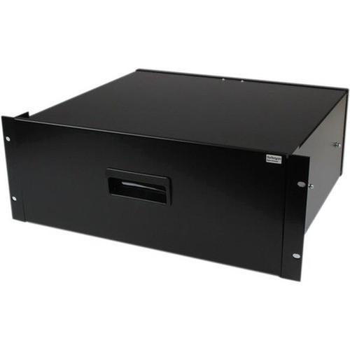 StarTechcom 4U Black Steel Storage Drawer for 19in Racks and Cabinets - 4U Black Sliding Rack Storage Drawer - 4U Rack Height x mm x 4UDRAWER