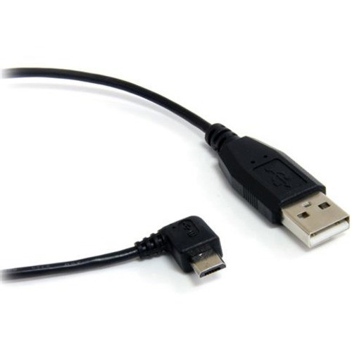 StarTech.com 6 ft Micro USB Cable - A to Right Angle Micro B - Type A Male USB - Type B Male USB - 6ft - Black (Fleet Network)