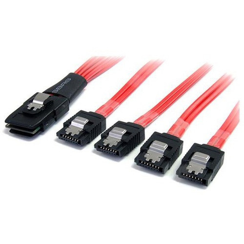StarTechcom 50cm Serial Attached SCSI SAS Cable - SASSATA for Hard Drive - 50cm - 1 Pack - SFF-8087 Male SAS - Male SATA - Red SAS8087S450