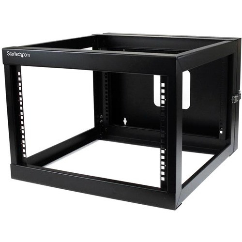 StarTech.com 6U Hinged Open Frame Wall Mount Network Rack - 4-Post 22" Depth Swing Out Computer Equipment Rack - 110lbs capacity - or (Fleet Network)