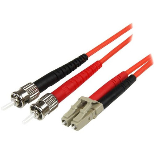 StarTechcom 1m Fiber Optic Cable - Multimode Duplex 50125 - LSZH - LCST - OM2 - LC to ST Fiber Patch Cable - Fiber Optic for Device 50FIBLCST1