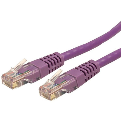 StarTech.com 50 ft Cat 6 Purple Molded RJ45 UTP Gigabit Cat6 Patch Cable - 50ft Patch Cord - Category 6 for Network Device - 50ft - 1 (Fleet Network)