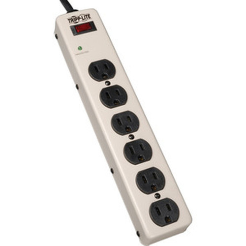 Tripp Lite Waber Surge Protector Power Strip Metal 6 Outlet 6 Cord - 6 x NEMA 5-15R - 180 kVA - 900 J - 120 V AC Input - 120 V AC PM6NS