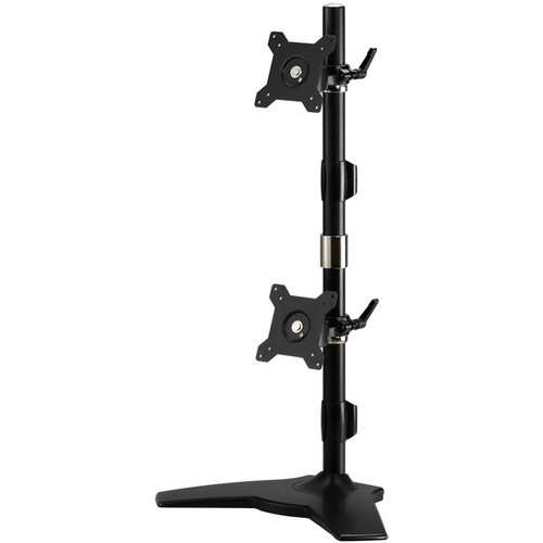 Amer Mounts Stand Based Vertical Dual Monitor Mount for two 15"-24" LCD/LED Flat Panels - Supports up to 26.5lb monitors, +/- 20 tilt, (Fleet Network)