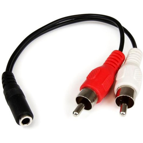 StarTechcom 6in Stereo Audio Cable - 35mm Female to 2x RCA Male - 6 Mini-phoneRCA Audio Cable for Audio Device iPod MP3 Player - MUFMRCA