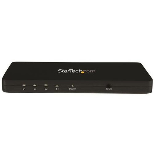 StarTechcom 4K HDMI Splitter - 4k 30Hz - 4 Port - Aluminum - Backward Compatible - HDMI Multi Port - HDMI Hub - 30 Hz to 30 Hz - HDMI ST124HD4K