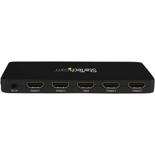 StarTechcom 4K HDMI Splitter - 4k 30Hz - 4 Port - Aluminum - Backward Compatible - HDMI Multi Port - HDMI Hub - 30 Hz to 30 Hz - HDMI ST124HD4K