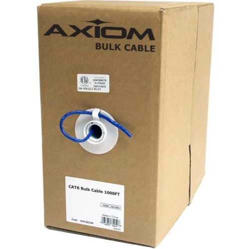 Axiom CAT5e Bulk Cable Spool 1000FT (Black) - 1000 ft Category 5e Network Cable for Network Device - First End: 1 x Bare Wire - Second (Fleet Network)