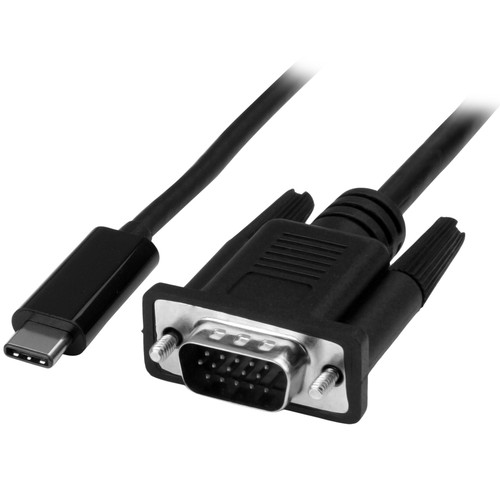 StarTech.com 1m / 3 ft USB C to VGA Cable - USB Type C to VGA - 1920 x 1200 - Black - Eliminate clutter by connecting your USB Type-C (Fleet Network)